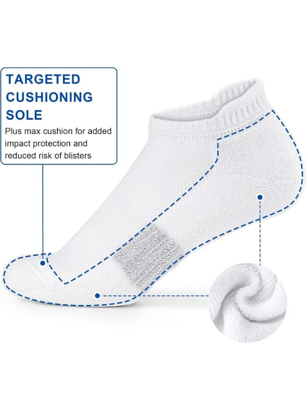 Comfort Cushioned Ankle Socks for Women - Athletic Running, 3/5/6 Pairs